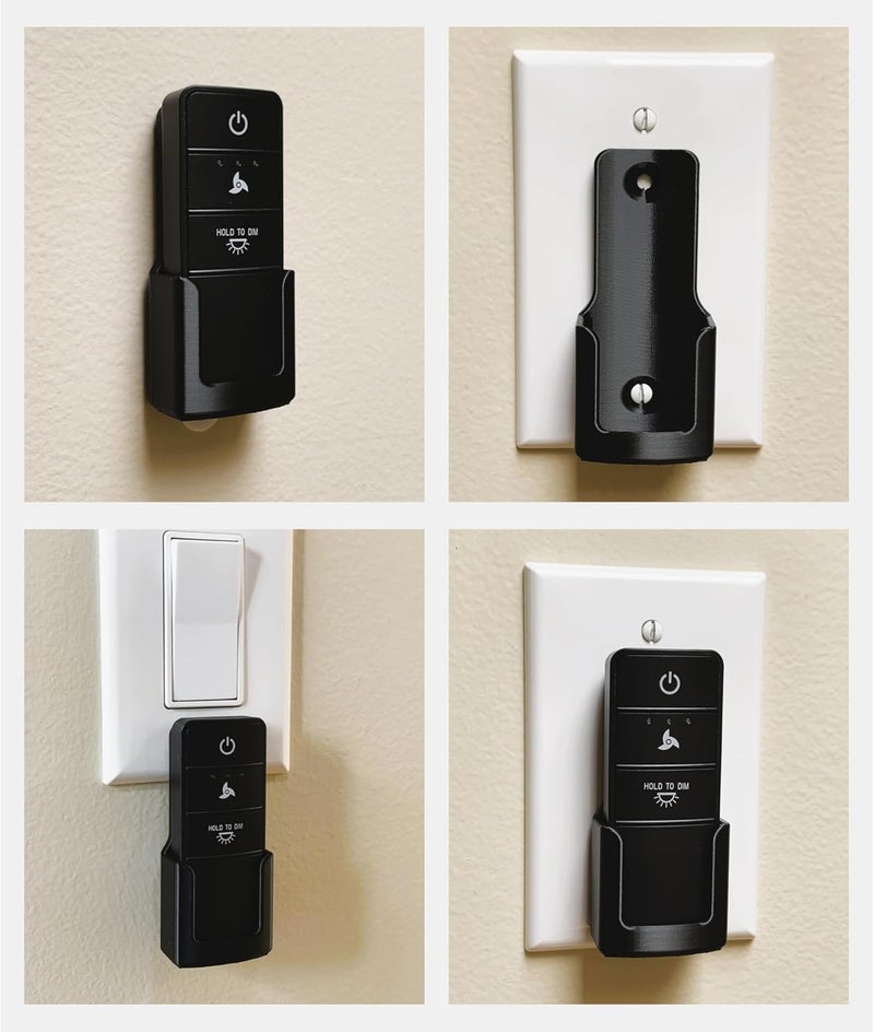 Makesus Ceiling Fan Remote Holder Wall Mount Bracket for Hampton Bay Universal Ceiling Fan Remote Control - Remote Not Included (1 Pk Black) - Image 3